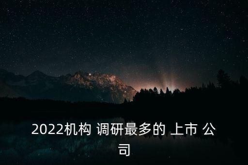 2022機構(gòu) 調(diào)研最多的 上市 公司