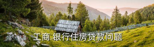  工商 銀行住房貸款問題