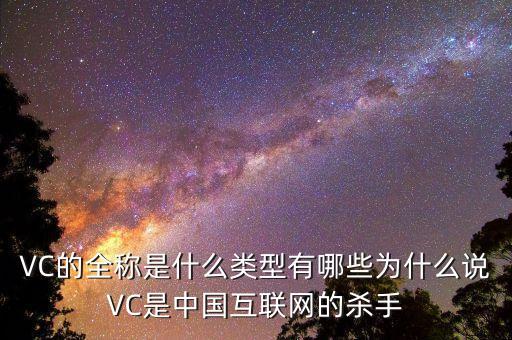 VC的全稱是什么類型有哪些為什么說(shuō)VC是中國(guó)互聯(lián)網(wǎng)的殺手