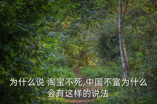 為什么說 淘寶不死,中國(guó)不富為什么會(huì)有這樣的說法