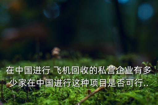 在中國(guó)進(jìn)行 飛機(jī)回收的私營(yíng)企業(yè)有多少家在中國(guó)進(jìn)行這種項(xiàng)目是否可行...