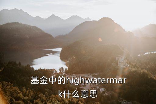  基金中的highwatermark什么意思