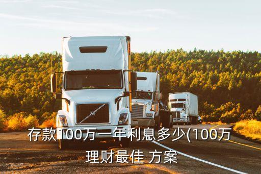 存款100萬(wàn)一年利息多少(100萬(wàn) 理財(cái)最佳 方案