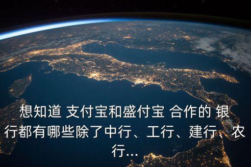 想知道 支付寶和盛付寶 合作的 銀行都有哪些除了中行、工行、建行、農(nóng)行...