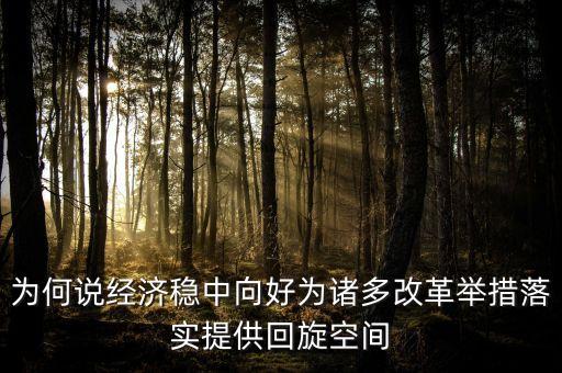 為何說經(jīng)濟穩(wěn)中向好為諸多改革舉措落實提供回旋空間