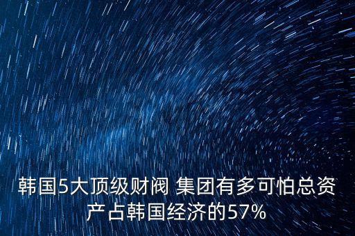 韓國(guó)5大頂級(jí)財(cái)閥 集團(tuán)有多可怕總資產(chǎn)占韓國(guó)經(jīng)濟(jì)的57%