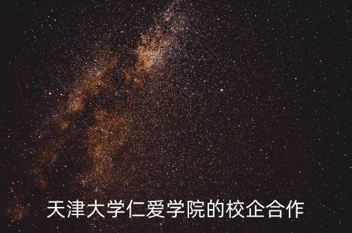 天津大學仁愛學院的校企合作