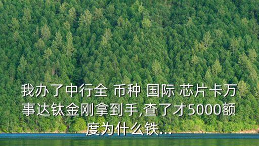 我辦了中行全 幣種 國(guó)際 芯片卡萬(wàn)事達(dá)鈦金剛拿到手,查了才5000額度為什么鐵...