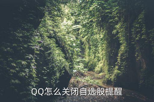 QQ怎么關閉自選股提醒