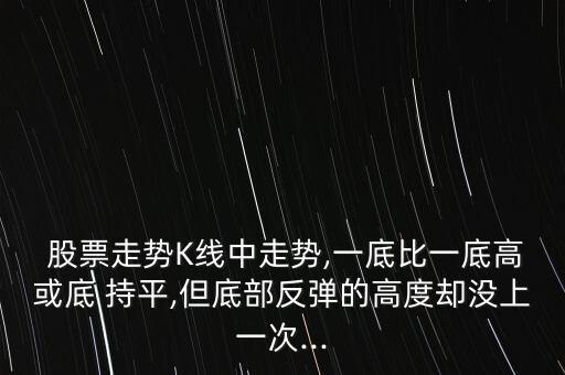  股票走勢K線中走勢,一底比一底高或底 持平,但底部反彈的高度卻沒上一次...