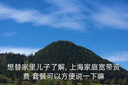 想替家里兒子了解, 上海家庭寬帶資費 套餐可以方便說一下嘛