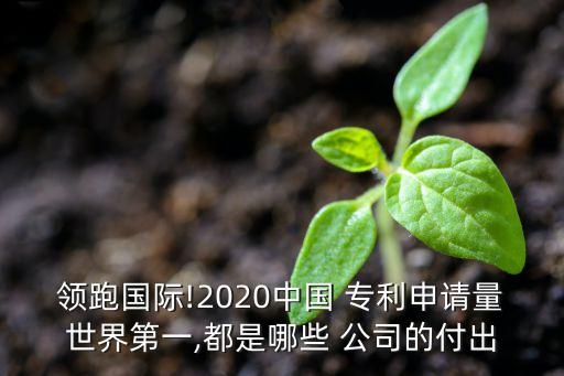 領跑國際!2020中國 專利申請量世界第一,都是哪些 公司的付出