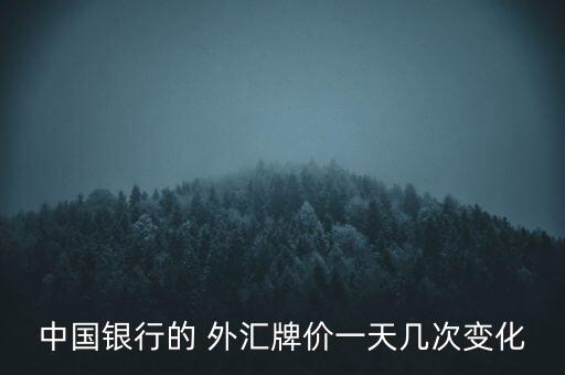 中國銀行的 外匯牌價一天幾次變化