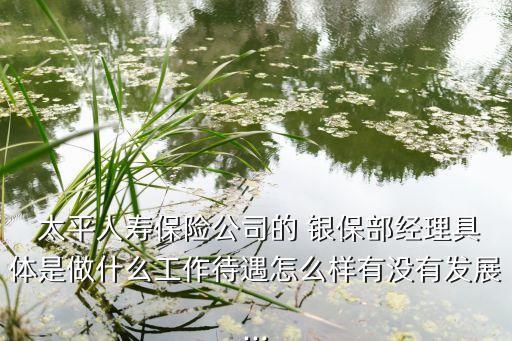  太平人壽保險(xiǎn)公司的 銀保部經(jīng)理具體是做什么工作待遇怎么樣有沒有發(fā)展...