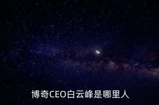  博奇CEO白云峰是哪里人