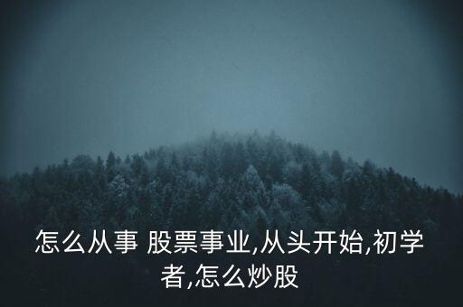 怎么從事 股票事業(yè),從頭開始,初學(xué)者,怎么炒股