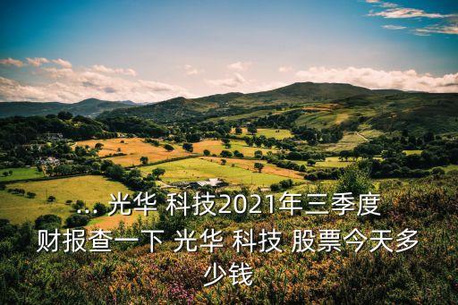 ... 光華 科技2021年三季度財(cái)報(bào)查一下 光華 科技 股票今天多少錢