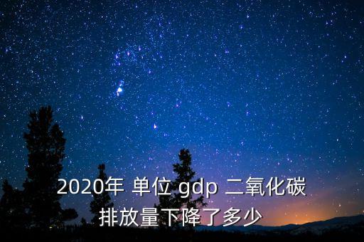 2020年 單位 gdp 二氧化碳排放量下降了多少