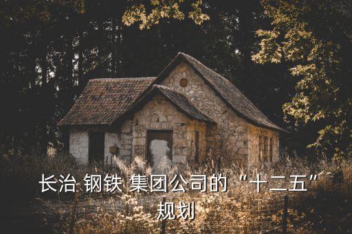  長治 鋼鐵 集團(tuán)公司的“十二五”規(guī)劃