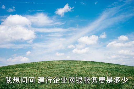 我想問(wèn)問(wèn) 建行企業(yè)網(wǎng)銀服務(wù)費(fèi)是多少