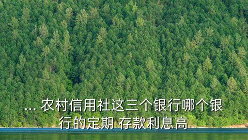 ... 農(nóng)村信用社這三個銀行哪個銀行的定期 存款利息高