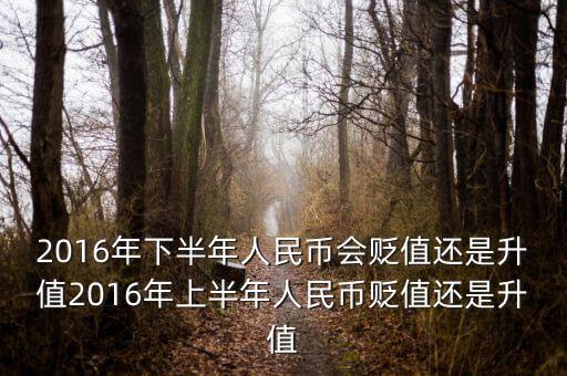 2016年下半年人民幣會貶值還是升值2016年上半年人民幣貶值還是升值