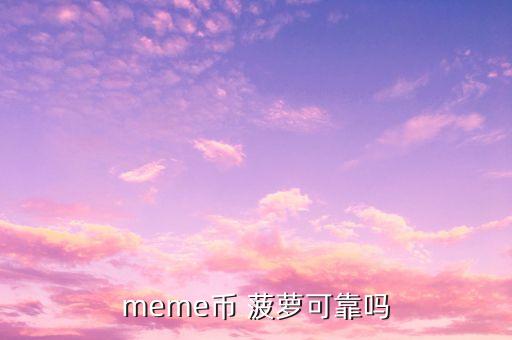 meme幣 菠蘿可靠嗎