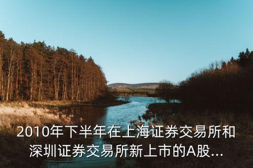 2010年下半年在上海證券交易所和深圳證券交易所新上市的A股...