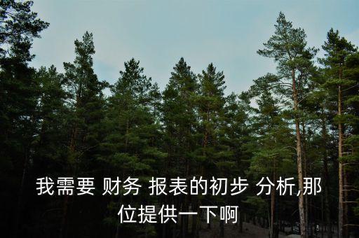 我需要 財務(wù) 報表的初步 分析,那位提供一下啊