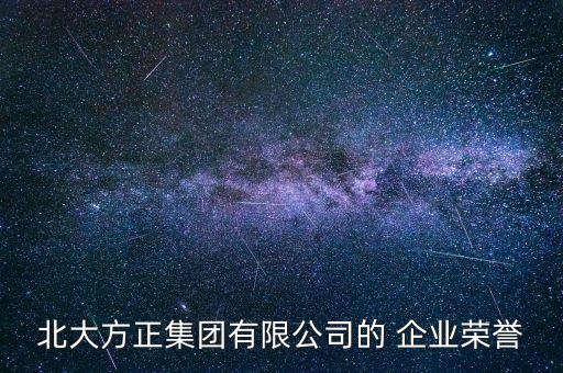 北大方正集團有限公司的 企業(yè)榮譽