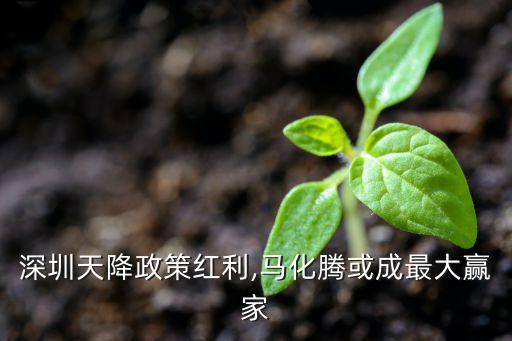 深圳天降政策紅利,馬化騰或成最大贏家