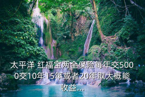 太平洋 紅福寶兩全保險(xiǎn)每年交5000交10年15年或者20年取大概能收益...