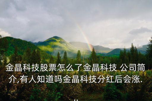 金晶科技股票怎么了金晶科技 公司簡(jiǎn)介,有人知道嗎金晶科技分紅后會(huì)漲...