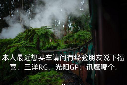 本人最近想買車請問有經(jīng)驗朋友說下福喜、三洋RG、光陽GP、訊鷹哪個...