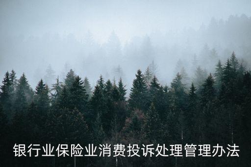  銀行業(yè)保險(xiǎn)業(yè)消費(fèi)投訴處理管理辦法