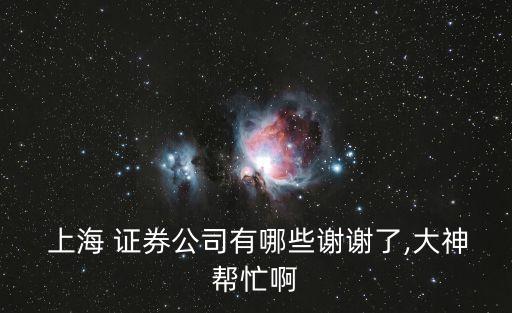  上海 證券公司有哪些謝謝了,大神幫忙啊