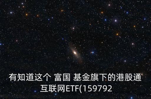 有知道這個(gè) 富國(guó) 基金旗下的港股通 互聯(lián)網(wǎng)ETF(159792