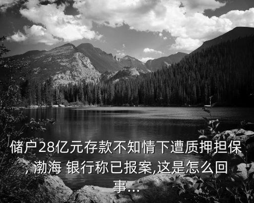 儲戶28億元存款不知情下遭質押擔保, 渤海 銀行稱已報案,這是怎么回事...