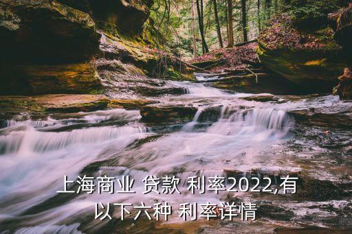  上海商業(yè) 貸款 利率2022,有以下六種 利率詳情