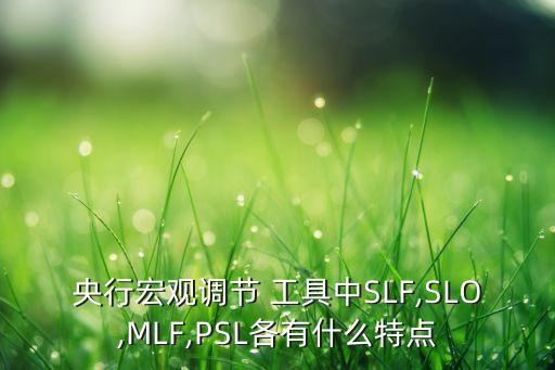 央行宏觀調(diào)節(jié) 工具中SLF,SLO,MLF,PSL各有什么特點