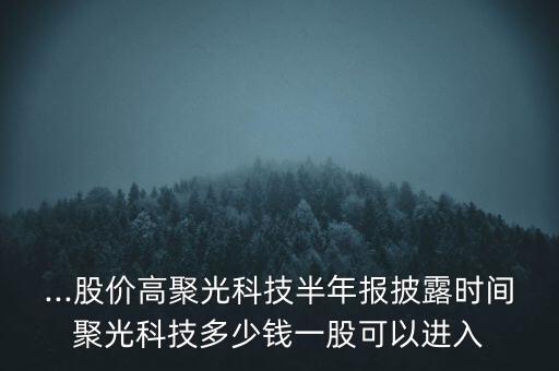 ...股價高聚光科技半年報披露時間聚光科技多少錢一股可以進入