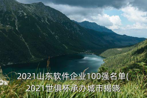 2021山東軟件企業(yè)100強名單(2021世俱杯承辦城市揭曉