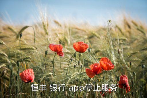  恒豐 銀行 app停止服務