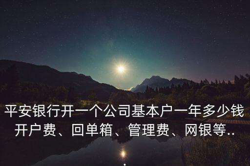 平安銀行開一個(gè)公司基本戶一年多少錢開戶費(fèi)、回單箱、管理費(fèi)、網(wǎng)銀等...