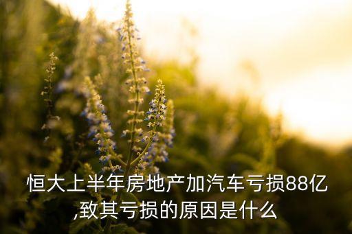  恒大上半年房地產(chǎn)加汽車虧損88億,致其虧損的原因是什么