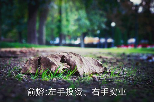 俞熔:左手投資、右手實(shí)業(yè)