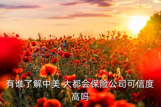 有誰(shuí)了解中美 大都會(huì)保險(xiǎn)公司可信度高嗎