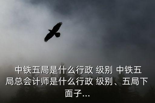  中鐵五局是什么行政 級別 中鐵五局總會計師是什么行政 級別、五局下面子...