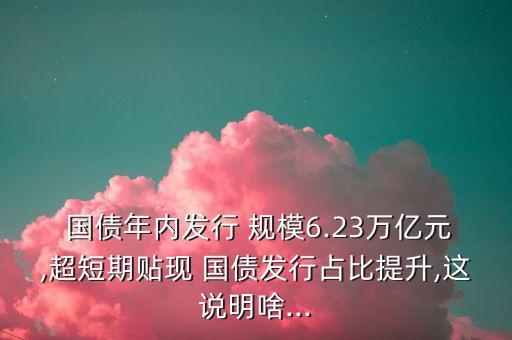  國債年內(nèi)發(fā)行 規(guī)模6.23萬億元,超短期貼現(xiàn) 國債發(fā)行占比提升,這說明啥...