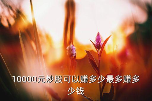 10000元炒股可以賺多少最多賺多少錢